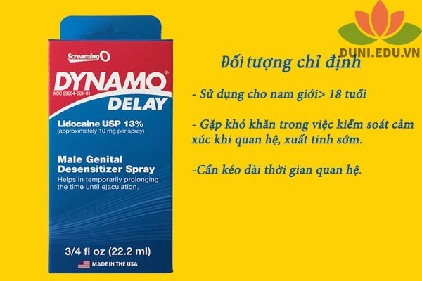 Đối tượng chỉ định của chai xịt Dynamo delay